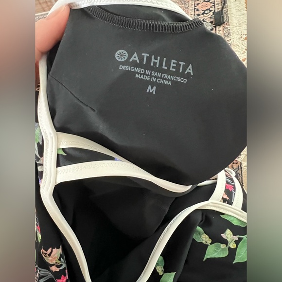 Athleta Black Floral One Piece Swimsuit - Picture 5 of 8